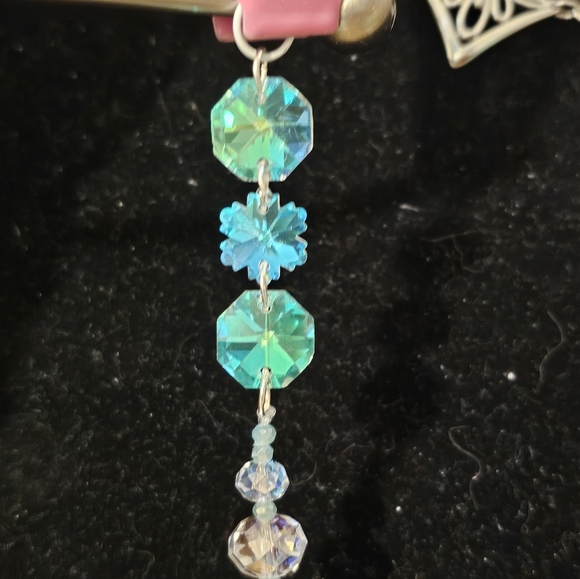 Handmade snowflake glass and AB crystal suncatcher - Picture 3 of 5